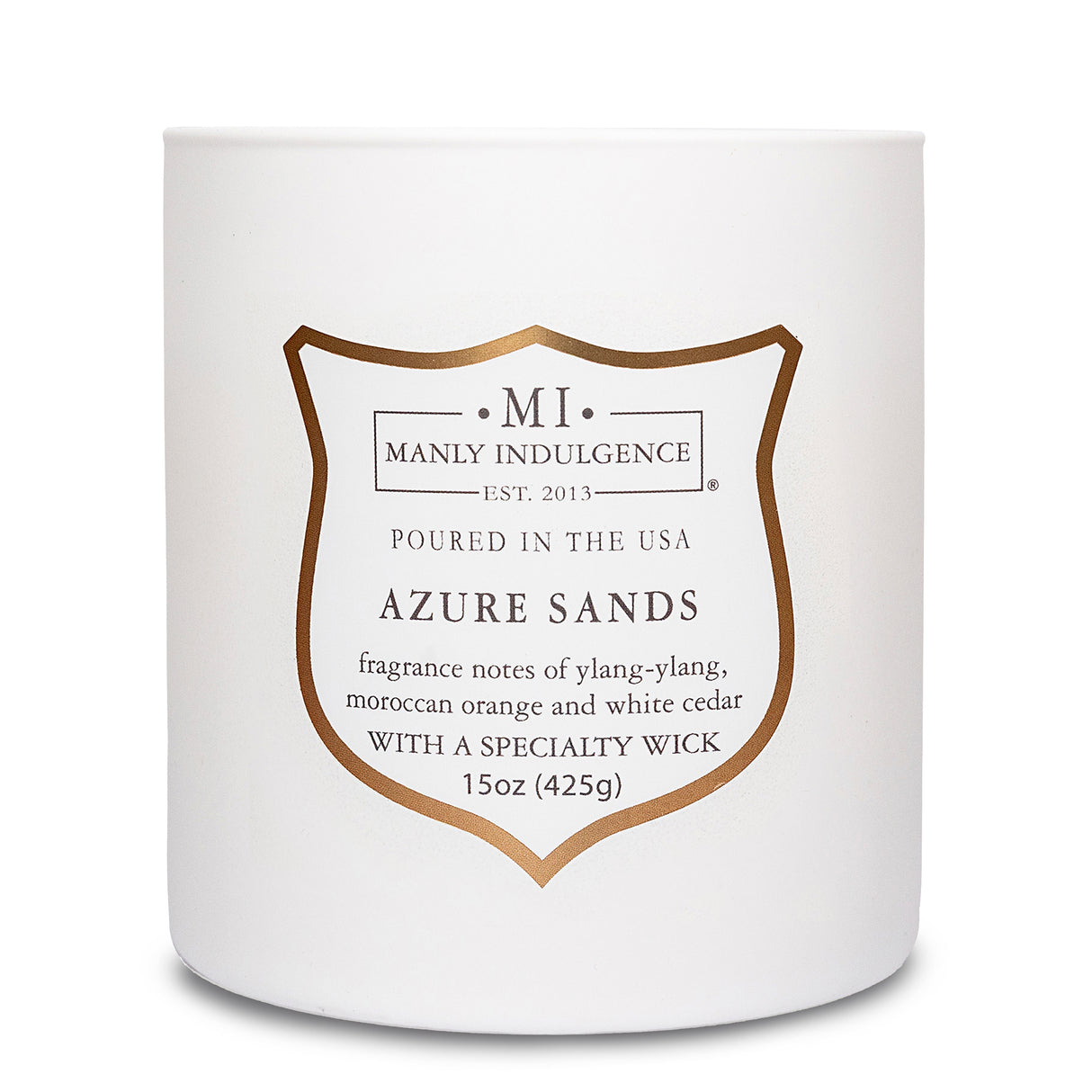 Manly Indulgence Scented Jar Candle, Signature Collection - Azure Sands, 15 oz - Wood wick