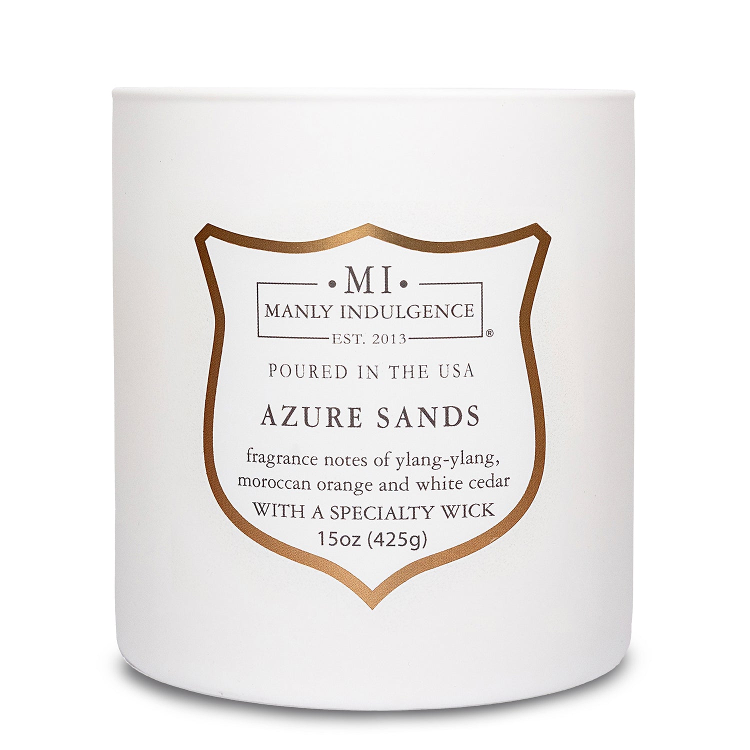 Manly Indulgence Scented Jar Candle, Signature Collection - Azure Sands, 15 oz - Wood wick