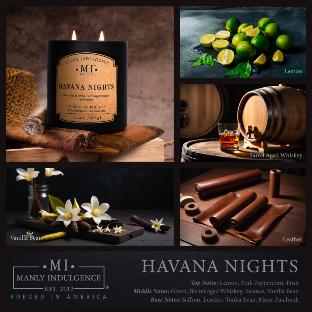 Havana Nights, Manly Indulgence Classic+ Collection, Scented Candle, 16