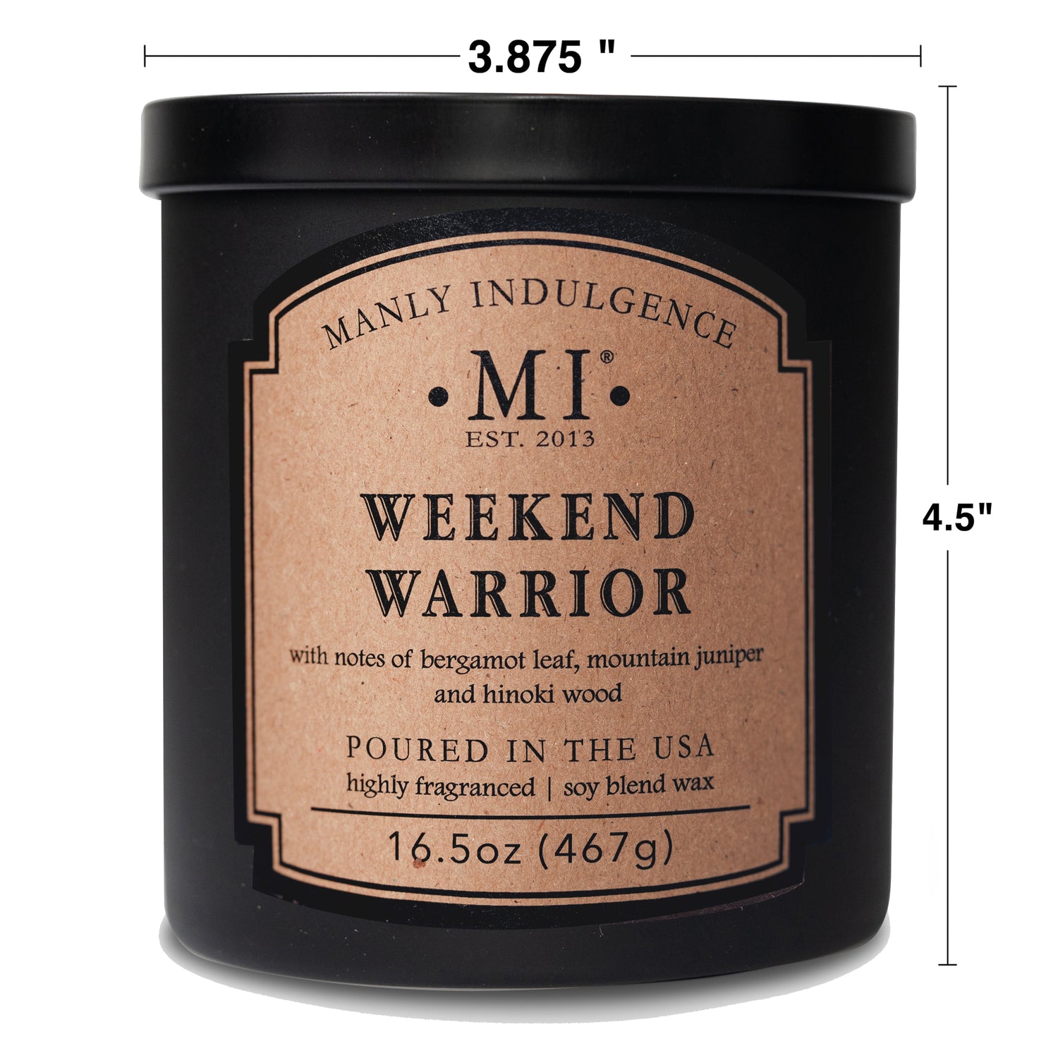 image describing the dimensions of the candle classic plus weekend warrior