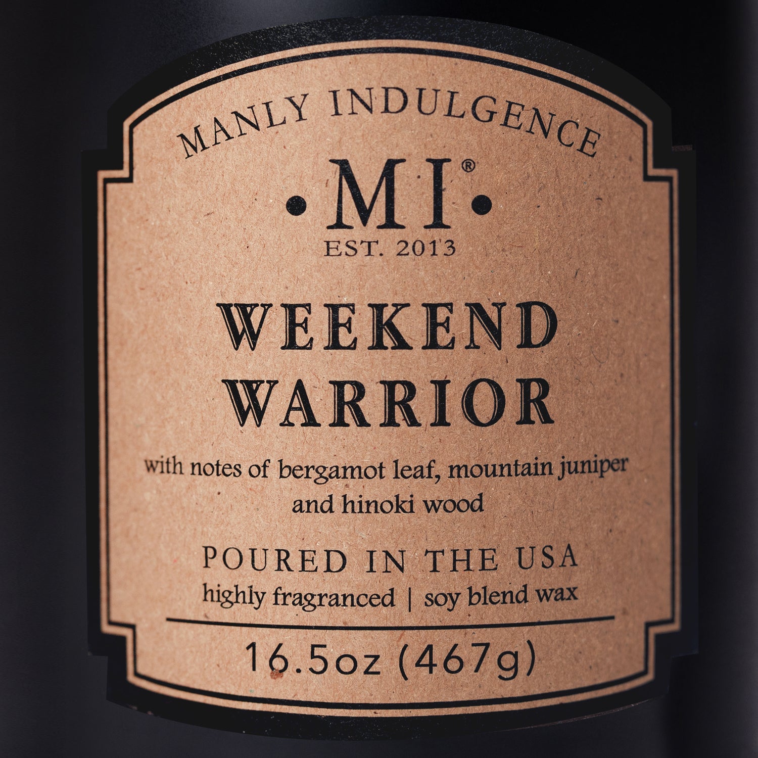 a closeup of the label for the candle classic plus duty honor country