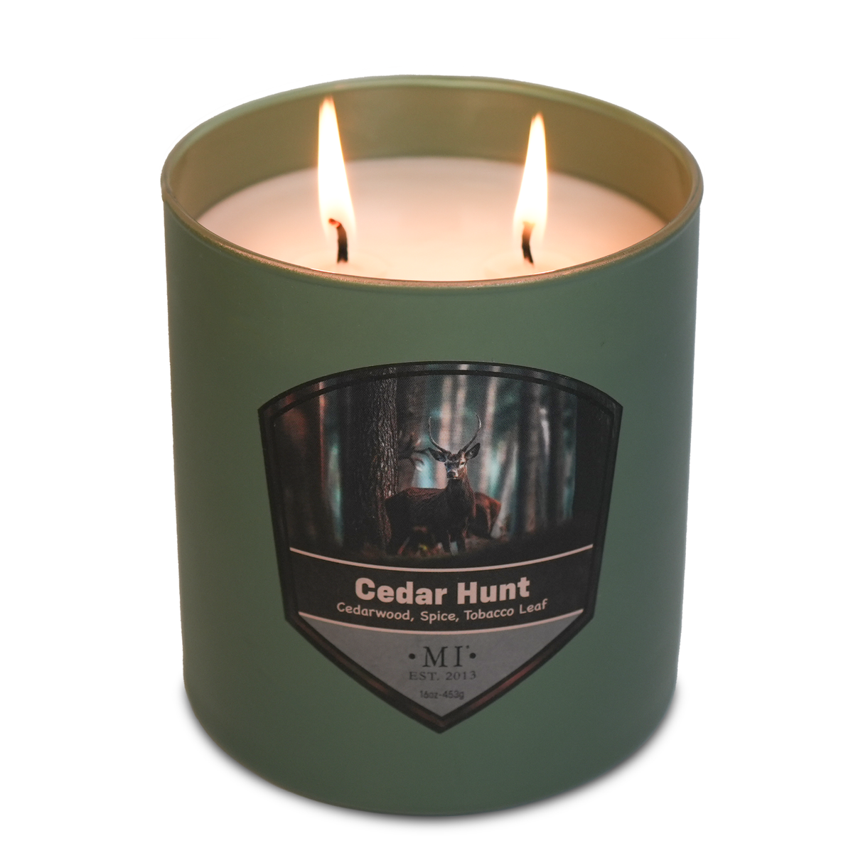 Cedar Hunt - Warm Spice & Tobacco Candle, 16oz, Two Wick