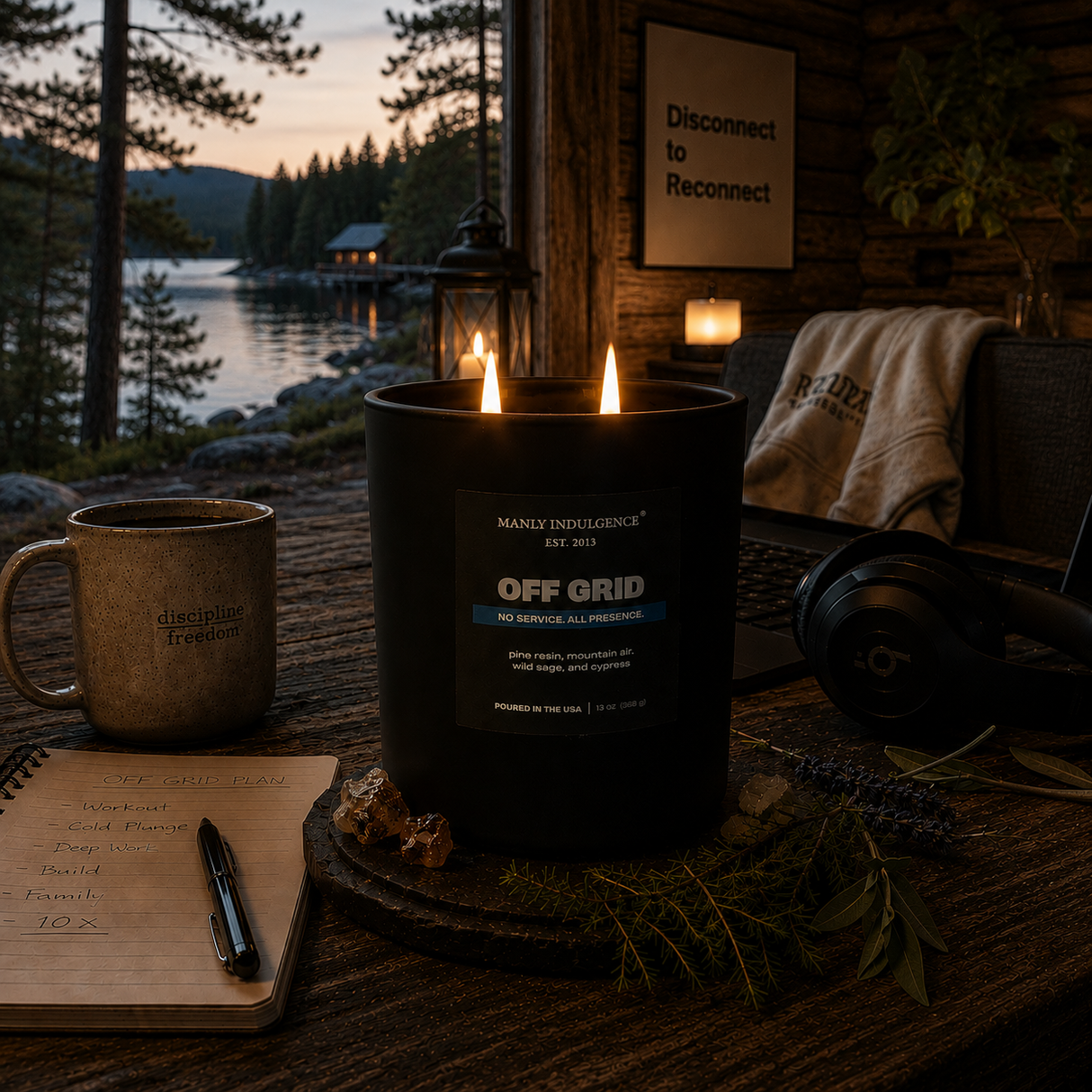 Off Grid – Fresh Pine, Aromatic Herbs & Clean Musk Candle