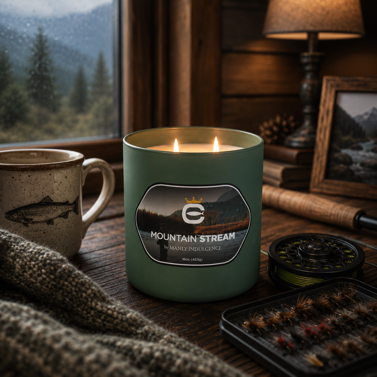 Mountain Stream, 16oz, Two Wick - Cortland Line® x Manly Indulgence®