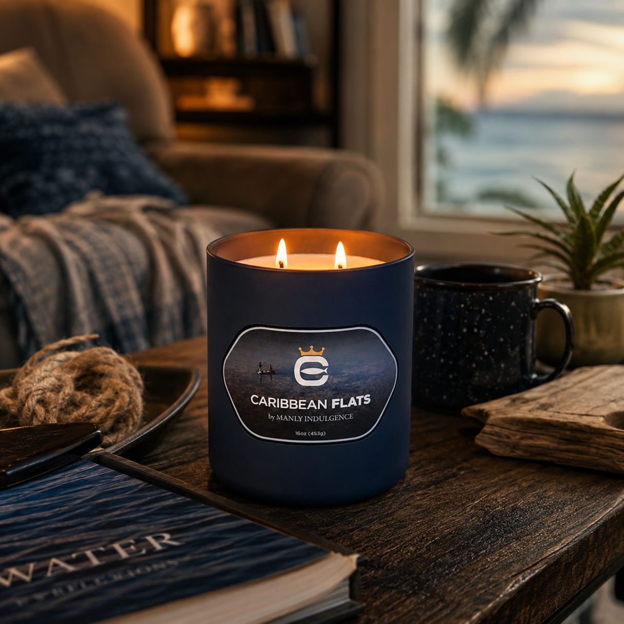 Carribean Flats, 16oz, Two Wick - Cortland Line® x Manly Indulgence®