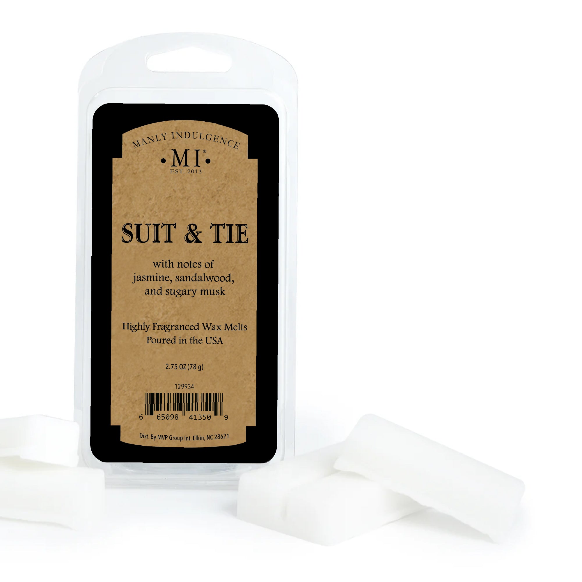 Manly Indulgence Suit & Tie, Wax Melts, 2.75 oz, 40hr Burn – Manly