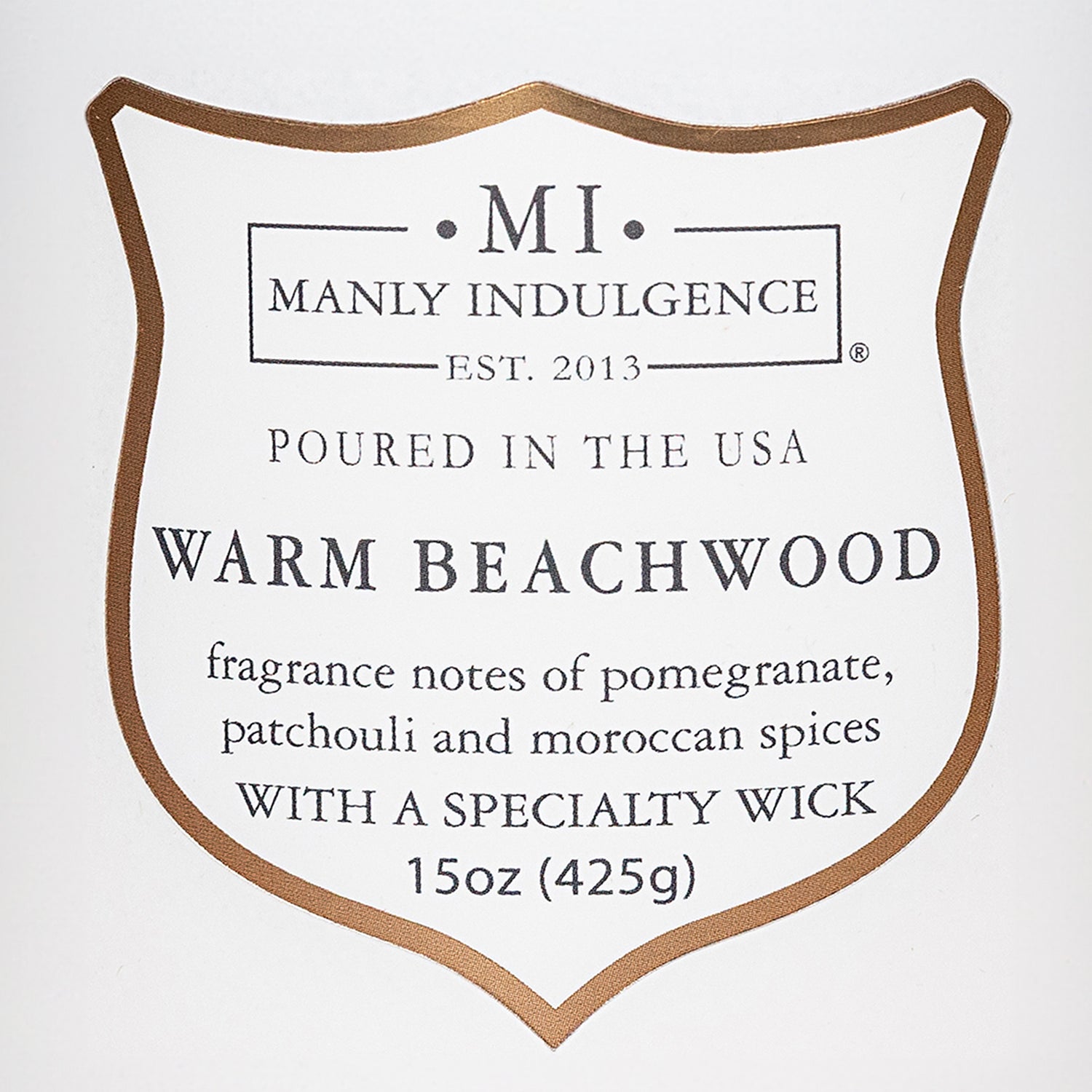Manly Indulgence Scented Jar Candle, Signature Collection - Warm Beachwood, 15 oz - Wood wick