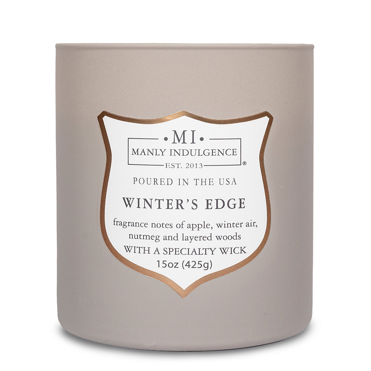 Manly Indulgence Scented Jar Candle, Signature Collection - Winter's Edge, 15 oz - Wood wick
