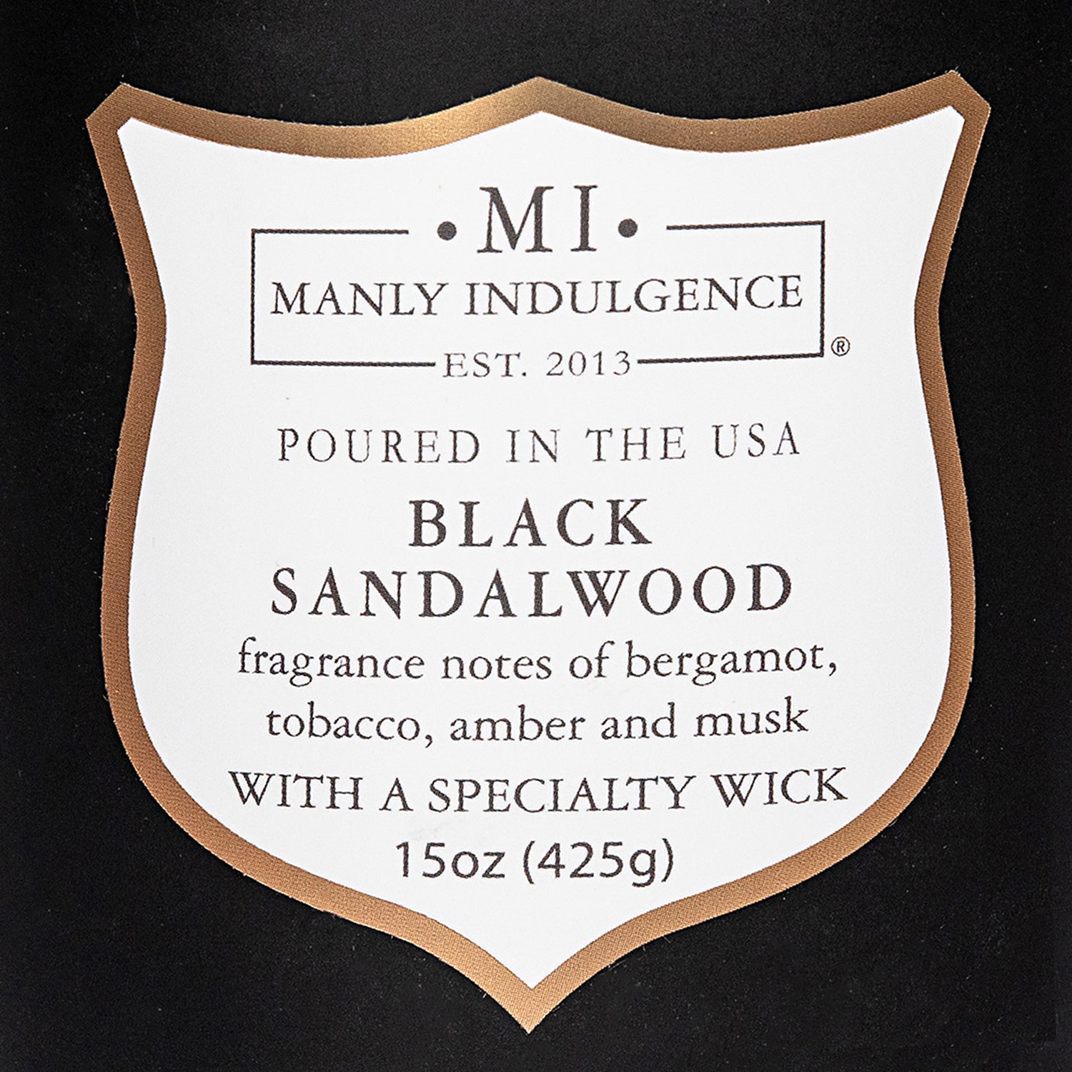 Manly Indulgence Scented Jar Candle, Signature Collection - Black Sandalwood, 15 oz - Wood wick