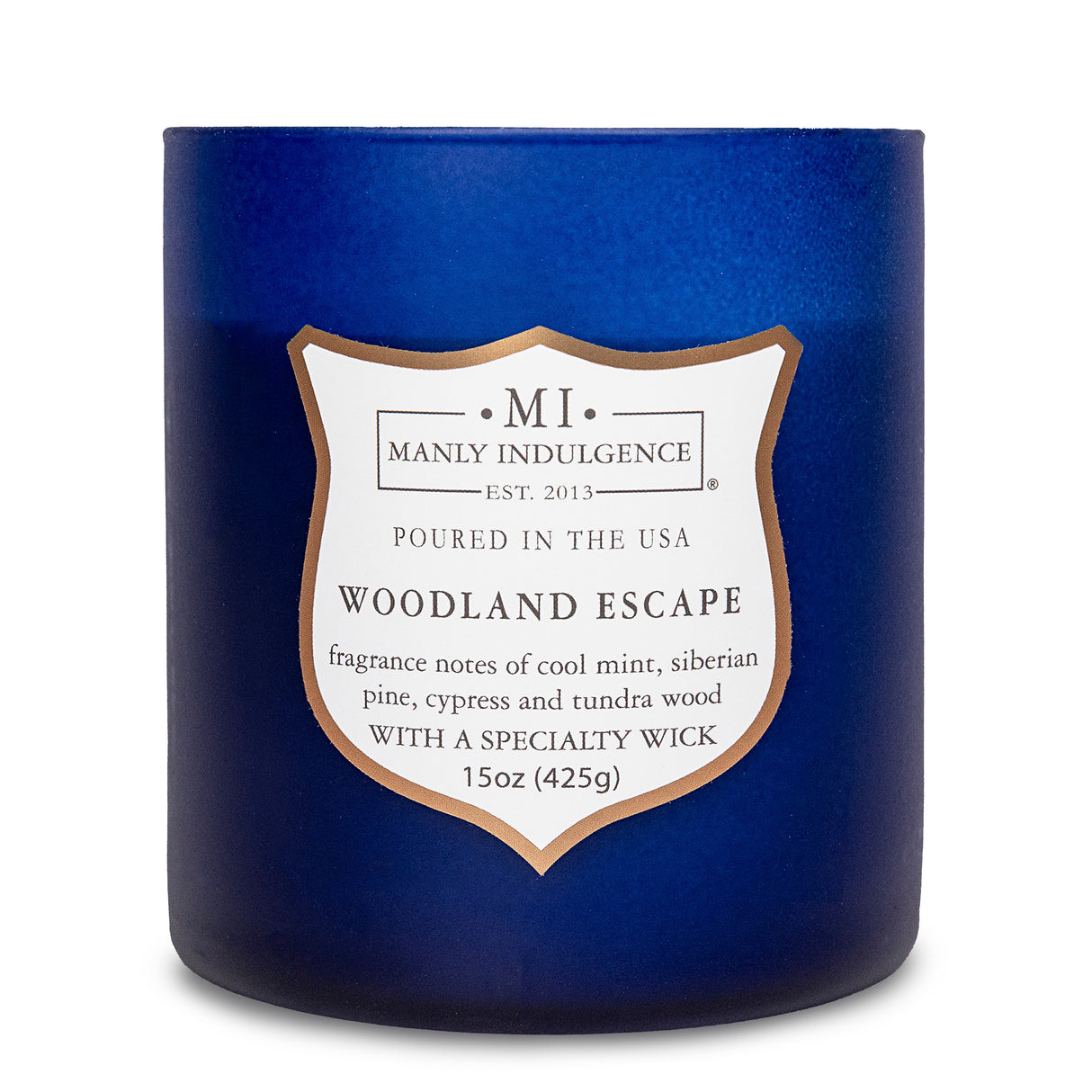 Manly Indulgence Scented Jar Candle, Signature Collection - Woodland Escape, 15 oz - Wood wick