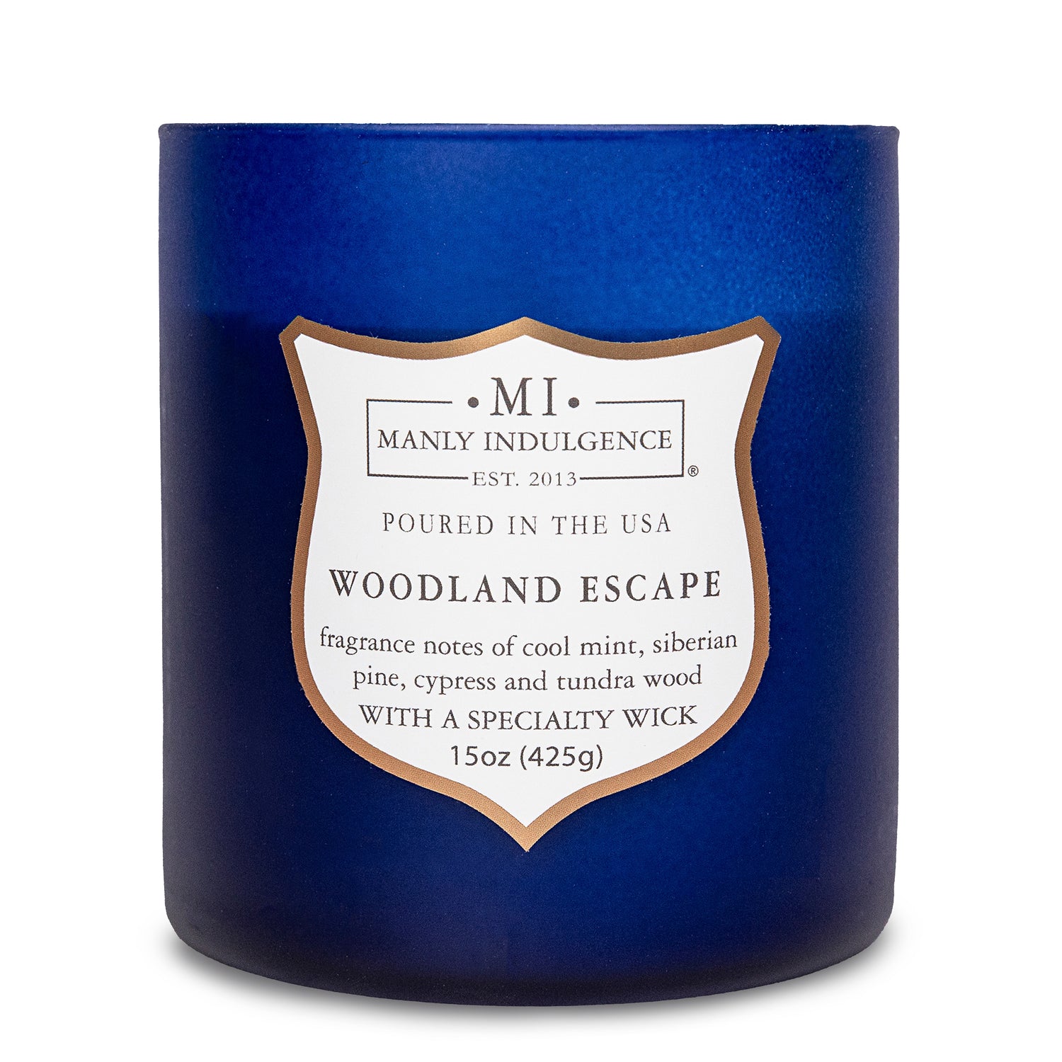 Manly Indulgence Scented Jar Candle, Signature Collection - Woodland Escape, 15 oz - Wood wick