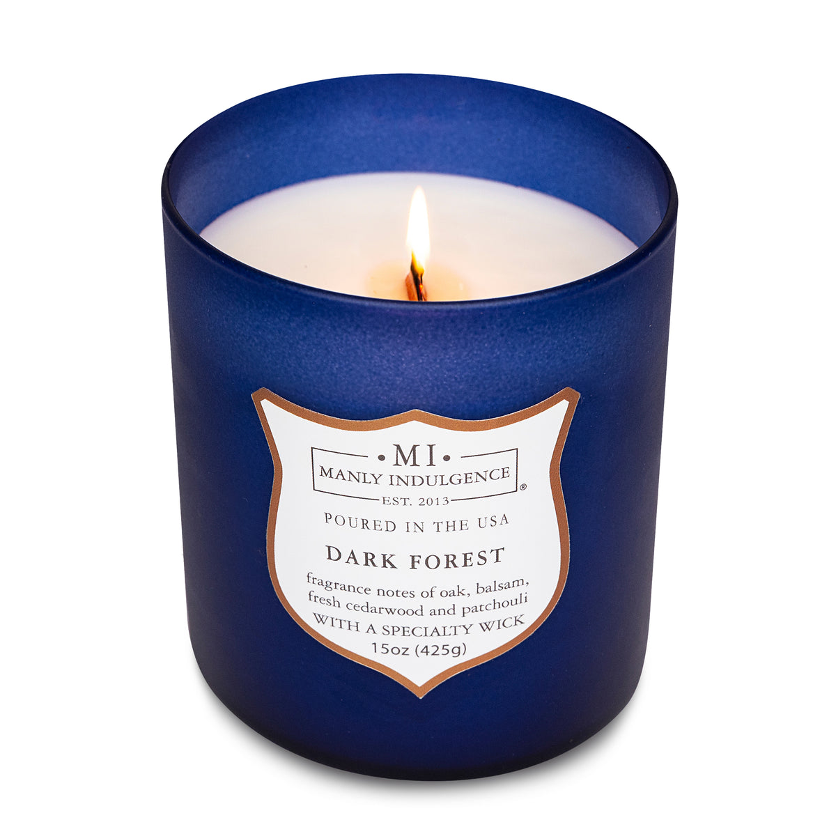 Manly Indulgence Scented Jar Candle, Dark Forest, Signature Collection Soy Wax Blend, Wooden