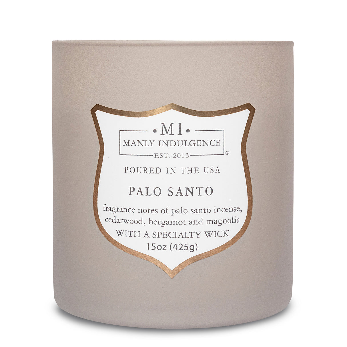 Manly Indulgence Scented Jar Candle, Signature Collection - Palo Santo, 15 oz - Wood wick