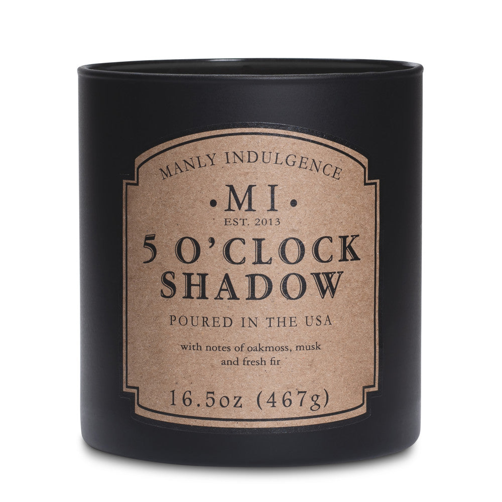 Manly Indulgence Scented Jar Candle, 5 O'clock Shadow, Classic
