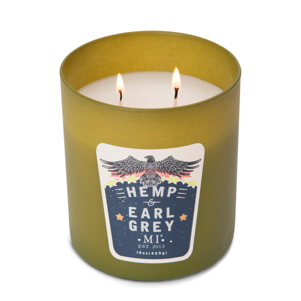 Manly Indulgence All American Hemp and earl grey candle