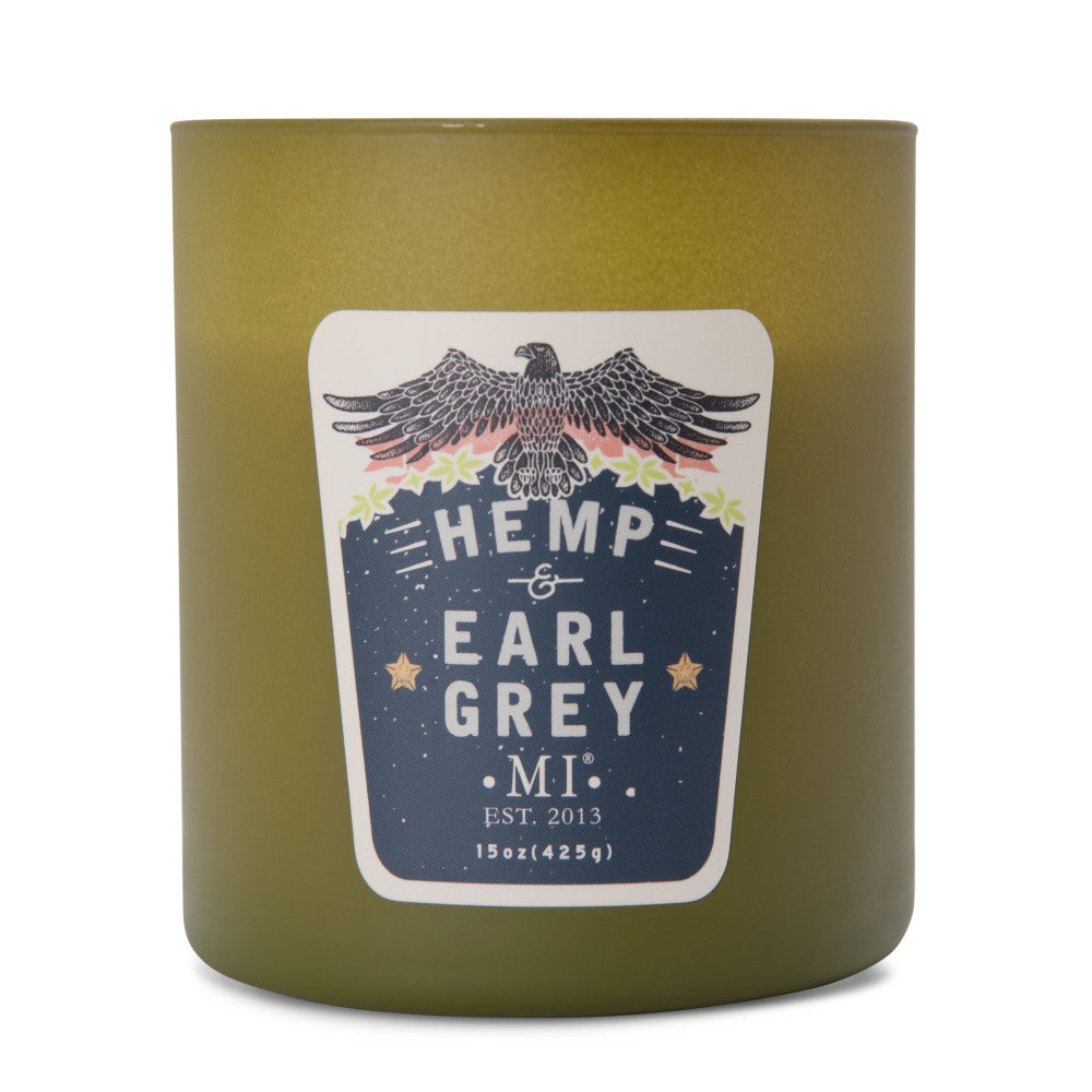 Manly Indulgence All American Hemp and earl grey candle