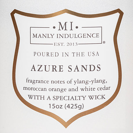 Manly Indulgence Scented Jar Candle, Signature Collection - Azure Sands, 15 oz - Wood wick