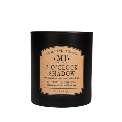 Manly Indulgence® 5 O'clock Shadow Candle, Classic+ Gift Collection, 2-Wick, 2x Strong Fragrance