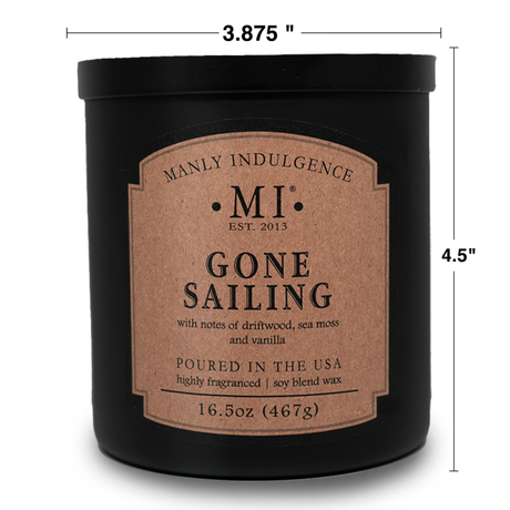 image describing the dimensions of the candle classic plus gone sailing