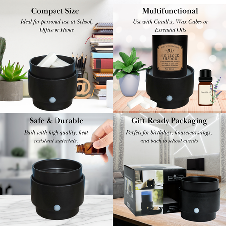 wax warmer functions. Compact Size, multi format wax use, safe & durable and Gift-ready pack