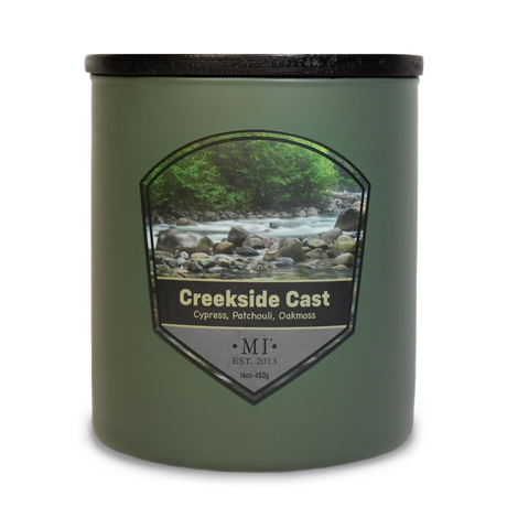 Creekside Cast - Woods & Aromatics Candle, 16oz, Two Wick