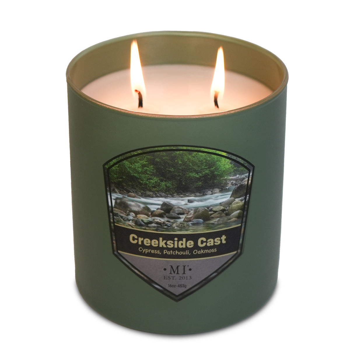 Creekside Cast - Woods & Aromatics Candle, 16oz, Two Wick