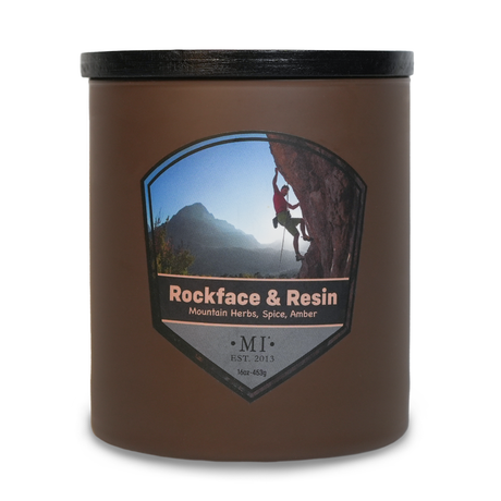 Rockface & Resin - Mineral Air & Woodsmoke Candle, 16oz, Two Wick