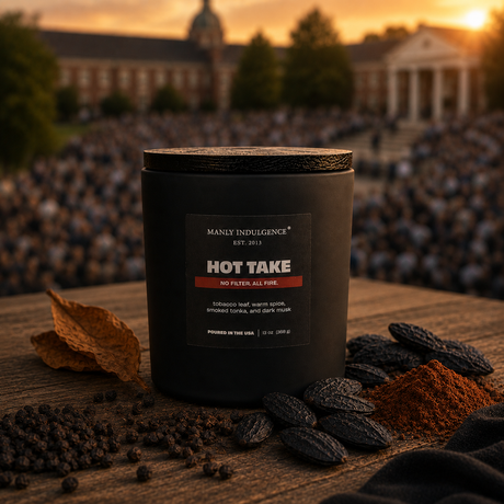 Hot Take – Tobacco, Warm Spice & Dark Woods Candle