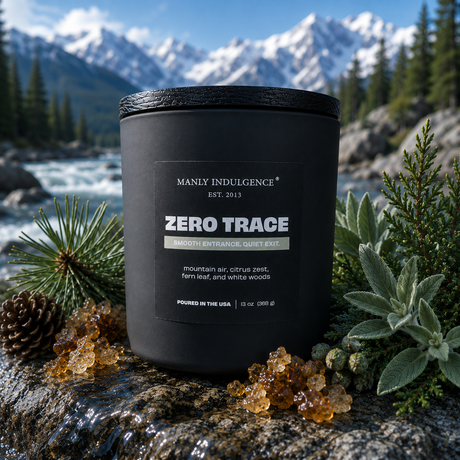 Zero Trace – Fresh Air, Green Botanicals & White Woods Candle