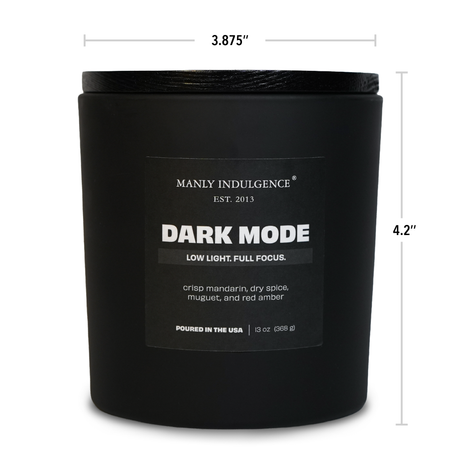 Dark Mode – Warm Amber & Citrus Woods Candle