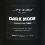 Dark Mode – Warm Amber & Citrus Woods Candle