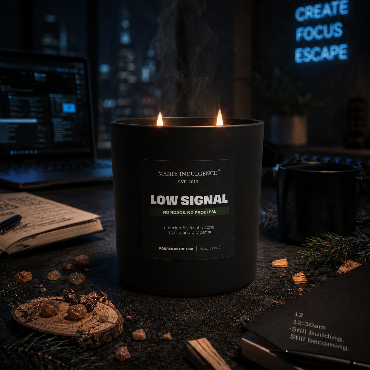Low Signal – Fresh Woods & Aromatic Air Candle