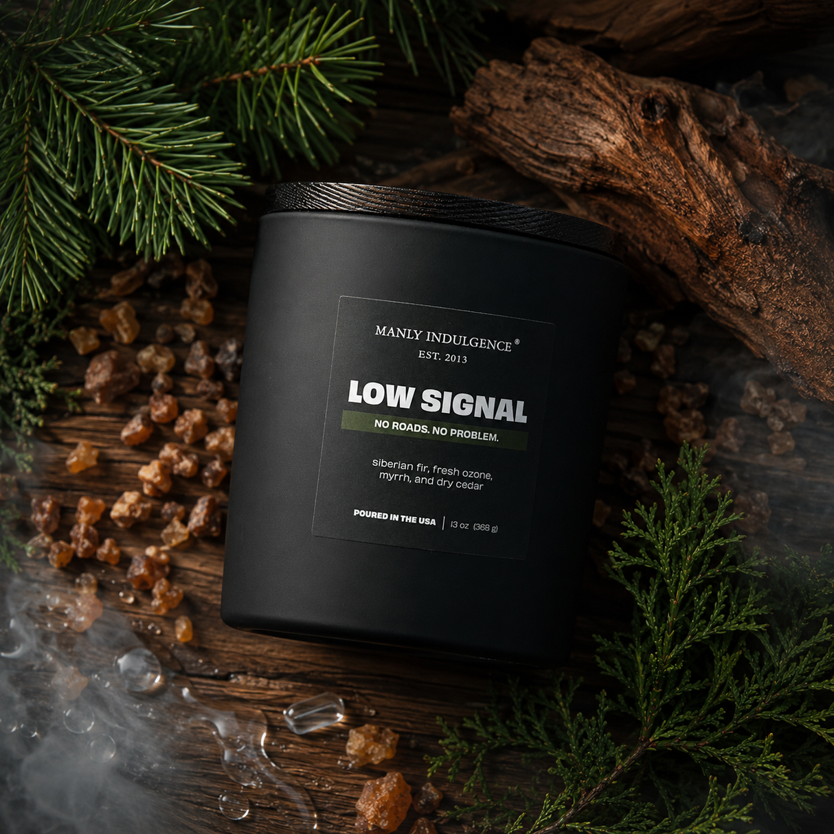 Low Signal – Fresh Woods & Aromatic Air Candle