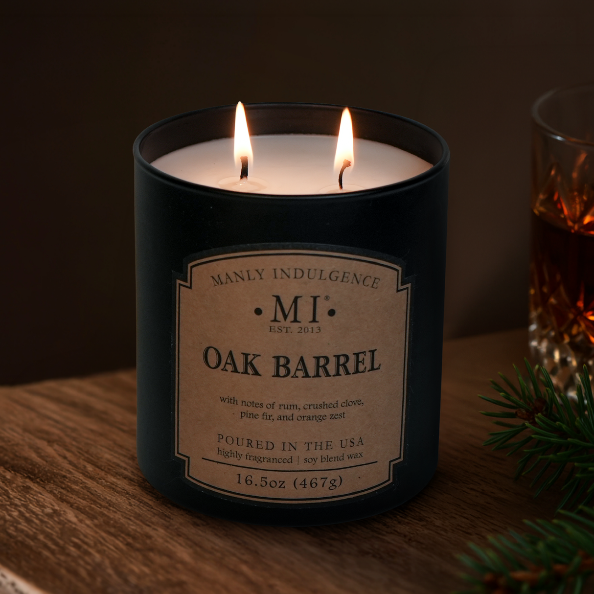 Oak Barrel Scented Candle, Classic+ Collection, 16.5 oz