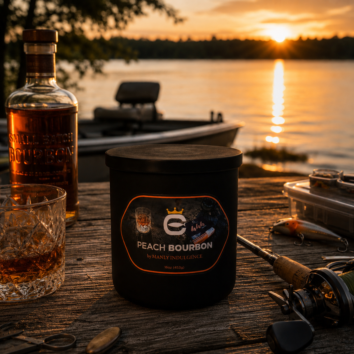 Peach & Bourbon, 16oz, Two Wick - Cortland Line® x Manly Indulgence®