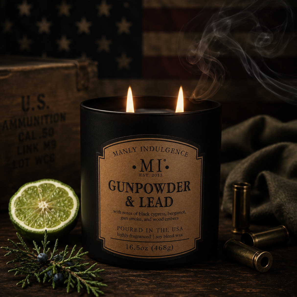 Gunpowder & Lead Scented Candle, Classic+ Collection, 16.5 oz