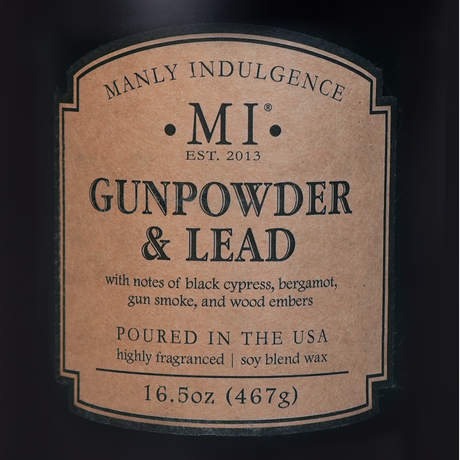 Gunpowder & Lead Scented Candle, Classic+ Collection, 16.5 oz