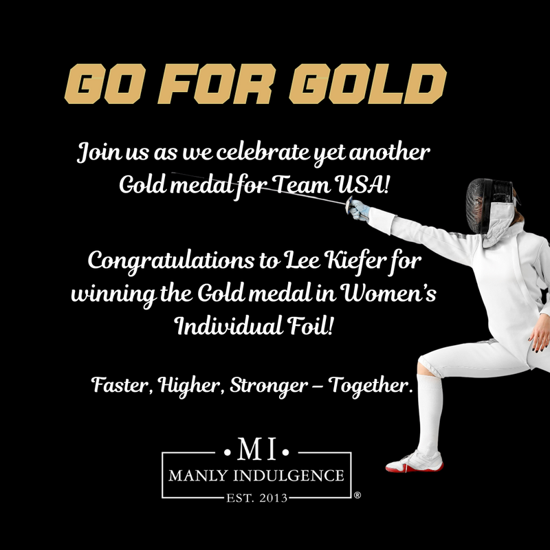 a congratulatory image for team USA for their win in fencing at the Olympics