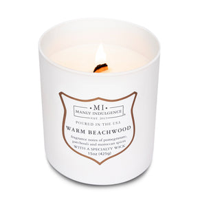 Manly Indulgence Scented Jar Candle, Signature Collection - Warm Beachwood, 15 oz - Wood wick