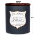 Manly Indulgence Scented Jar Candle, Signature Collection - Black Pine & Oak Moss, 15 oz - Wood wick