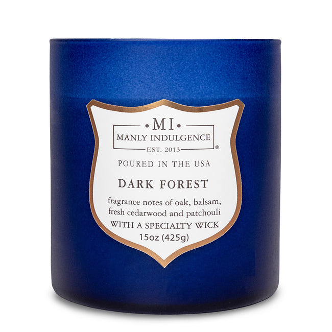 Manly Indulgence Scented Jar Candle, Signature Collection - Dark Forest, 15 oz - Wood wick