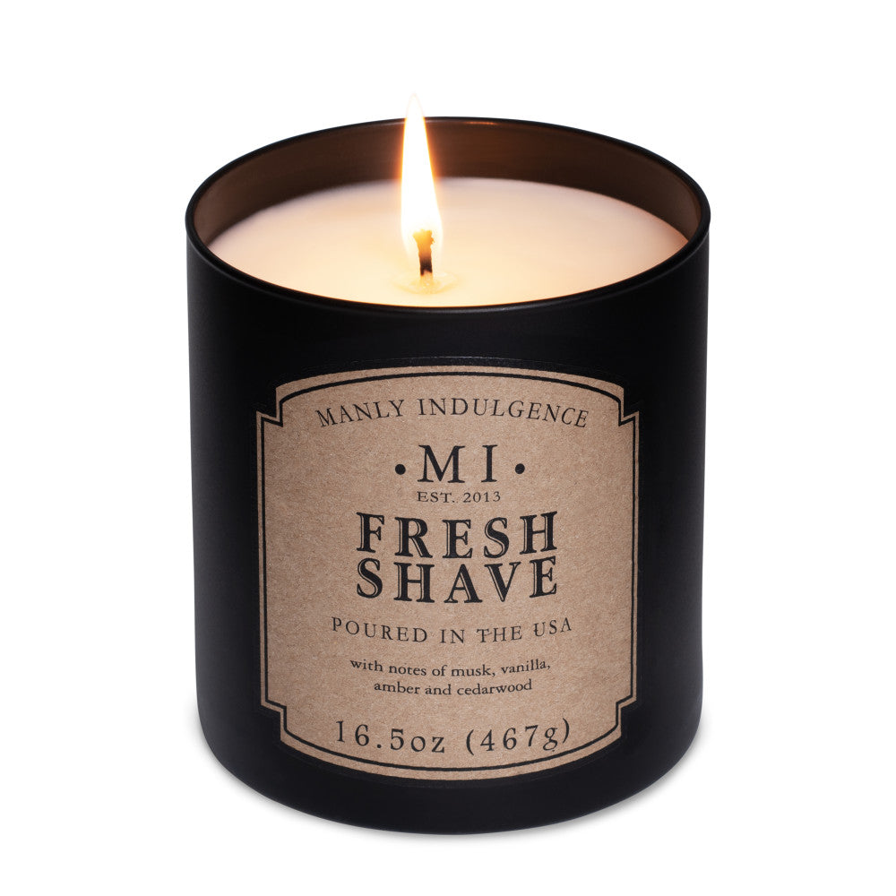 Manly Indulgence Scented Jar Candle, Fresh Shave, Classic Collection
