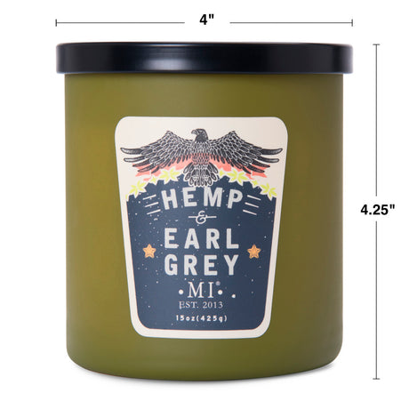 Manly Indulgence All American Hemp and earl grey candle