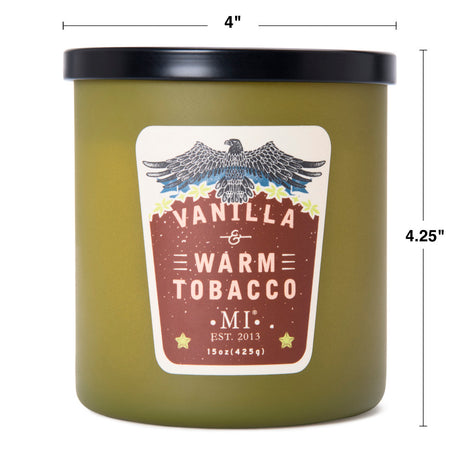 Manly Indulgence All American Vanilla and warm tobacco Candles