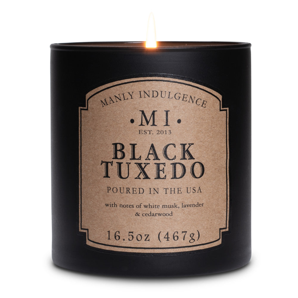 Manly Indulgence Scented Jar Candle, Black Tuxedo, Classic