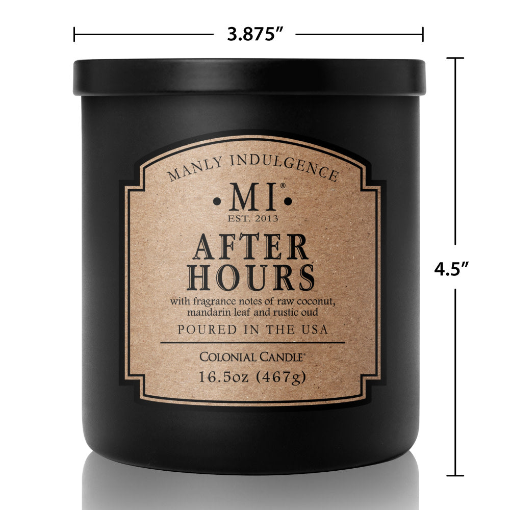 After Hours, Classic Collection, 16.5oz Manly Indulgence Candles