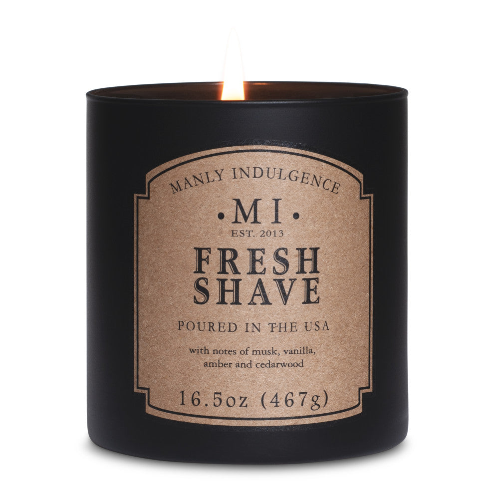 Manly Indulgence Scented Jar Candle, Fresh Shave, Classic Collection