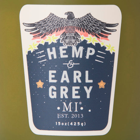 Manly Indulgence All American Hemp and earl grey candle