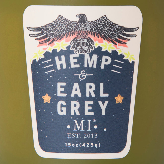 Manly Indulgence All American Hemp and earl grey candle